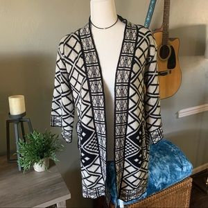 Geo-print cardigan